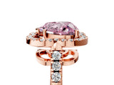 Rose gold Fancy Pink Heart Cut Diamond Floral Halo Split Shank Prong Setting Ring_5