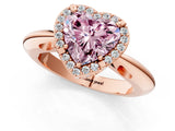 Rose gold Fancy Pink Heart  Cut Diamond Halo Engagement Ring with Split Shank and Four-Prong Setting_91