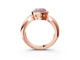 Rose gold Fancy Pink Heart  Cut Diamond Halo Engagement Ring with Split Shank and Four-Prong Setting_93