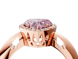 Rose gold Fancy Pink Heart  Cut Diamond Halo Engagement Ring with Split Shank and Four-Prong Setting_94