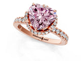 Rose gold Fancy Pink Heart Cut Diamond Halo Pave Band with Four-Prong Setting_4