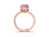 Rose gold Fancy Pink Heart Cut Diamond Halo Pave Band with Four-Prong Setting_6