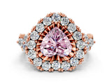 Rose gold Fancy Pink Heart Cut Diamond Halo Ring with Pavé Band and Four-Prong Setting_41