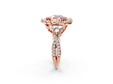 Rose gold Fancy Pink Heart Cut Diamond Halo Ring with Pavé Band and Four-Prong Setting_43