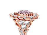 Rose gold Fancy Pink Heart Cut Diamond Halo Ring with Pavé Band and Four-Prong Setting_46