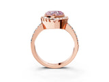Rose gold Fancy Pink Heart Cut Diamond Halo Ring with Pavé Band and Prong Setting_3