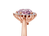 Rose gold Fancy Pink Heart  Cut Diamond Halo Ring with Solitaire Band and Prong Setting_58