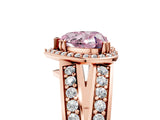 Rose gold Fancy Pink Heart Cut Diamond Halo Ring with Split Shank Pavé Band and Four-Prong Setting_5