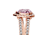 Rose gold Fancy Pink Heart Cut Diamond Halo Split Shank Engagement Ring_44