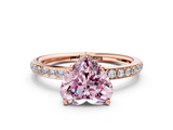 Rose gold Fancy Pink Heart  Cut Diamond Pavé Band Ring with Four-Prong Setting_24