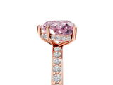 Rose gold Fancy Pink Heart  Cut Diamond Pavé Band Ring with Four-Prong Setting_29