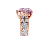 Rose gold Fancy Pink Heart  Cut Diamond Pavé Band Solitaire with Four-Prong Setting_20