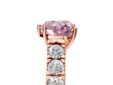Rose gold Fancy Pink Heart  Cut Diamond Pavé Band Solitaire with Four-Prong Setting_8