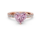 Rose gold Fancy Pink Heart  Cut Diamond Pavé Band with Four-Prong Setting_40