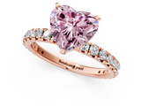 Rose gold Fancy Pink Heart  Cut Diamond Pavé Band with Four-Prong Setting_41