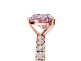 Rose gold Fancy Pink Heart  Cut Diamond Pavé Band with Four-Prong Setting_45