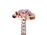 Rose gold Fancy Pink Heart Cut Diamond Pavé Halo Ring with Four-Prong Setting_42