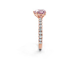 Rose gold Fancy Pink Heart Cut Diamond Pavé Solitaire Engagement Ring with Four-Prong Setting_103