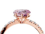 Rose gold Fancy Pink Heart Cut Diamond Pavé Solitaire Engagement Ring with Four-Prong Setting_105