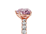 Rose gold Fancy Pink Heart Cut Diamond Pavé Solitaire Engagement Ring with Four-Prong Setting_106