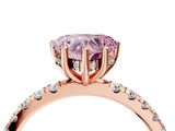 Rose gold Fancy Pink Heart Cut Diamond Pave Band Solitaire Ring with Four-Prong Setting_55