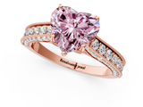 Rose gold Fancy Pink Heart  Cut Diamond Pave Band with Four-Prong Setting_21