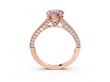 Rose gold Fancy Pink Heart  Cut Diamond Pave Band with Four-Prong Setting_23