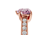 Rose gold Fancy Pink Heart  Cut Diamond Pave Band with Four-Prong Setting_25