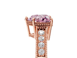 Rose gold Fancy Pink Heart Cut Diamond Ring with Milgrain Pavé Band and Four-Prong Setting_26
