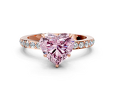 Rose gold Fancy Pink Heart  Cut Diamond Ring with Pavé Band and Four-Prong Setting_55