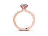 Rose gold Fancy Pink Heart  Cut Diamond Ring with Pavé Band and Four-Prong Setting_58