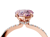 Rose gold Fancy Pink Heart  Cut Diamond Ring with Pavé Band and Four-Prong Setting_59