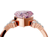 Rose gold Fancy Pink Heart Cut Diamond Ring with Side Stones and Four-Prong Setting_96