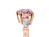 Rose gold Fancy Pink Heart  Cut Diamond Ring with Tapered Baguette Side Stones in Four-Prong Setting_8
