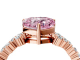 Rose gold Fancy Pink Heart Cut Diamond Scattered Round Accent Ring with Prong Setting_16