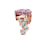 Rose gold Fancy Pink Heart Cut Diamond Scattered Round Accent Ring with Prong Setting_17