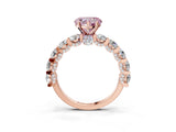 Rose gold Fancy Pink Heart Cut Diamond Side Stone Engagement Ring with Four-Prong Setting_27