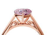 Rose gold Fancy Pink Heart Cut Diamond Solitaire Engagement Ring with Cathedral Setting and Four-Prong Mount_100