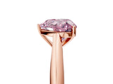 Rose gold Fancy Pink Heart Cut Diamond Solitaire Engagement Ring with Cathedral Setting and Four-Prong Mount_101