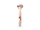 Rose gold Fancy Pink Heart Cut Diamond Solitaire Engagement Ring with Cathedral Setting and Four-Prong Mount_134