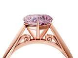 Rose gold Fancy Pink Heart Cut Diamond Solitaire Engagement Ring with Cathedral Setting and Four-Prong Mount_136