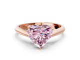 Rose gold Fancy Pink Heart Cut Diamond Solitaire Engagement Ring with Cathedral Setting and Four-Prong Mount_42