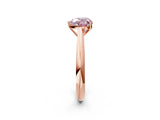 Rose gold Fancy Pink Heart Cut Diamond Solitaire Engagement Ring with Cathedral Setting and Four-Prong Mount_44