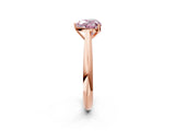 Rose gold Fancy Pink Heart Cut Diamond Solitaire Engagement Ring with Cathedral Setting and Four-Prong Mount_98