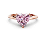 Rose gold Fancy Pink Heart Cut Diamond Solitaire Engagement Ring with Classic Band and Four-Prong Setting_24