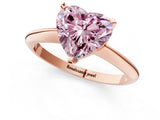 Rose gold Fancy Pink Heart Cut Diamond Solitaire Engagement Ring with Classic Band and Four-Prong Setting_25