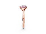 Rose gold Fancy Pink Heart Cut Diamond Solitaire Engagement Ring with Classic Band and Four-Prong Setting_26