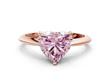 Rose gold Fancy Pink Heart Cut Diamond Solitaire Engagement Ring with Classic Band and Four-Prong Setting_87