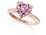 Rose gold Fancy Pink Heart Cut Diamond Solitaire Engagement Ring with Classic Band and Four-Prong Setting_88
