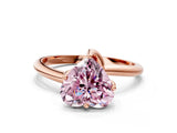 Rose gold Fancy Pink Heart Cut Diamond Solitaire Engagement Ring with Four-Prong Setting and Classic Band_20